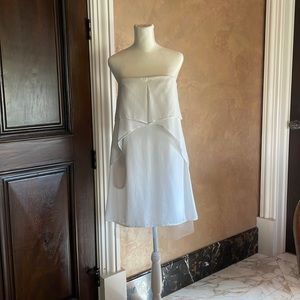 Strapless white short dress